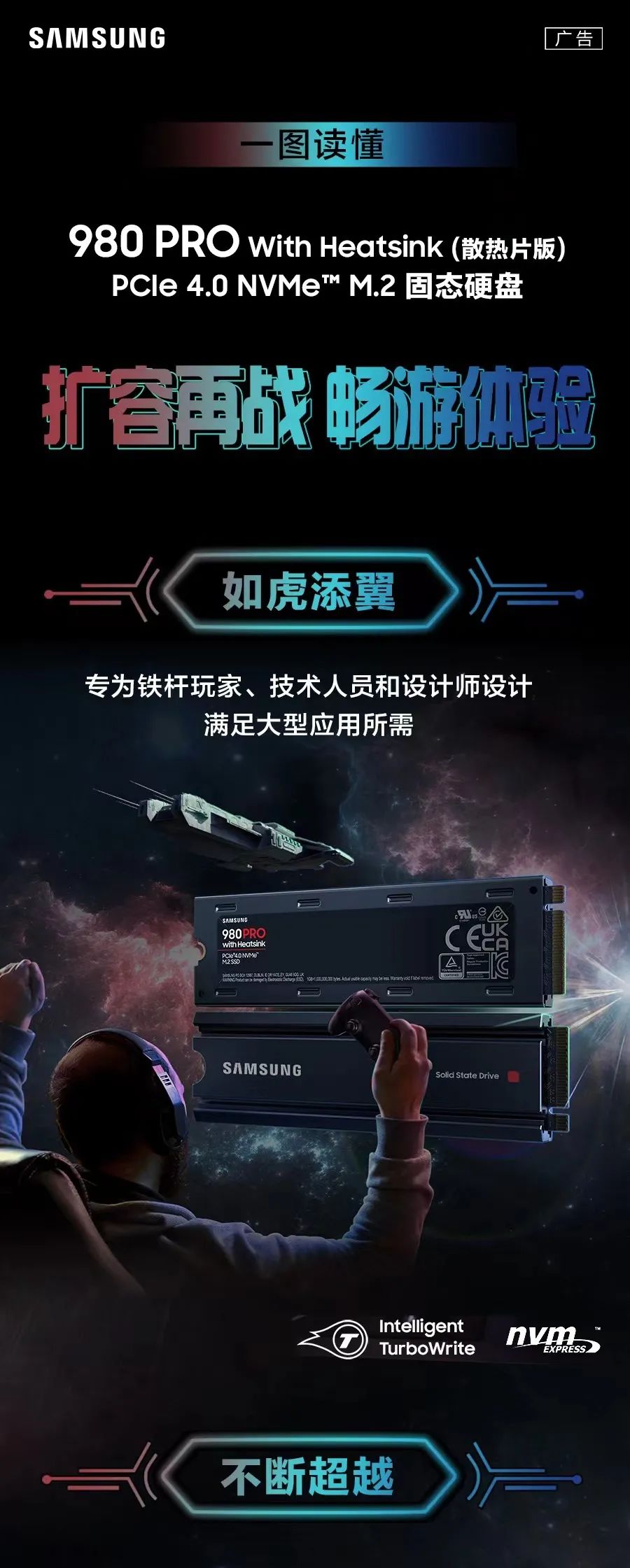 一图读懂｜三星980 PRO With Heatsink（散热片版）固态硬盘